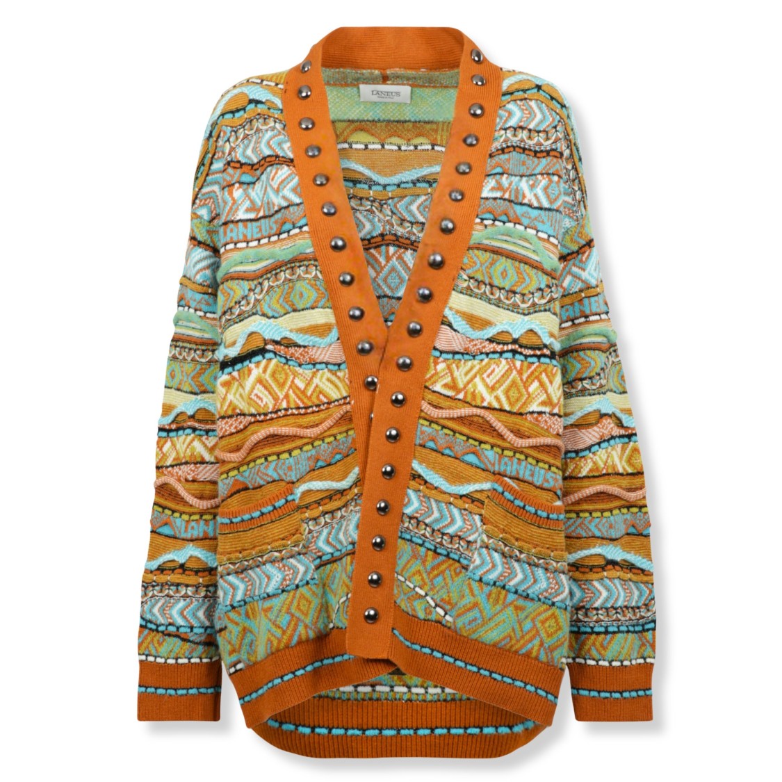 Laneus Button-Down Knitted Cardigan With Classic Design
