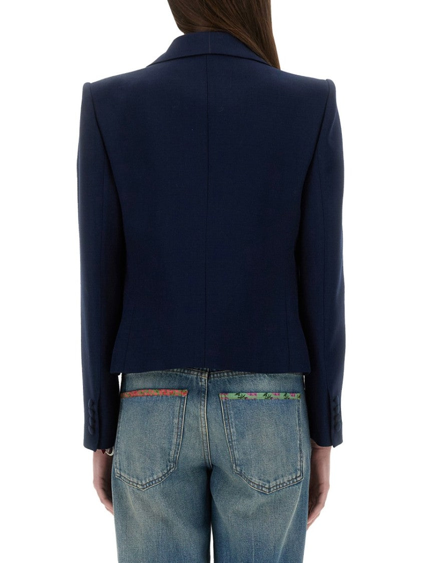 Valentino Viscose Jacket With Structured Bow Detail