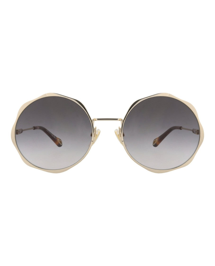 Chloé Round-Frame Metal Sunglasses