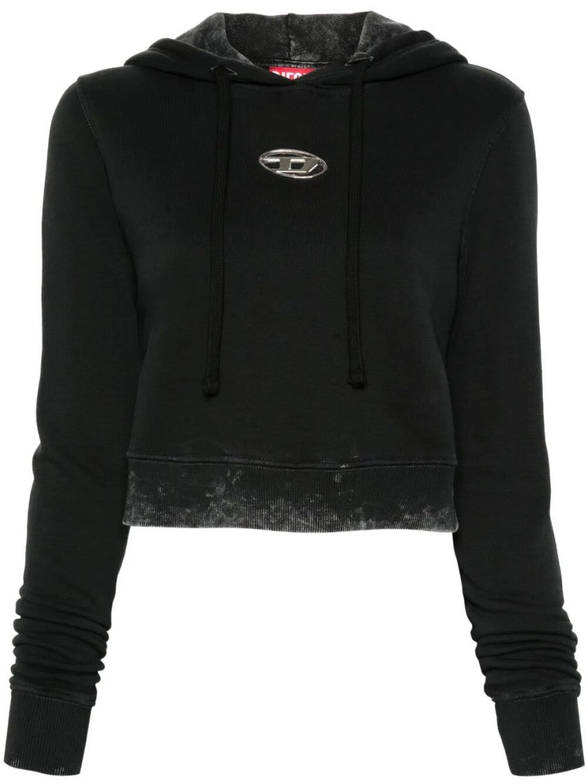Diesel `F-Slimmy-Hood-P5` Cropped Hoodie