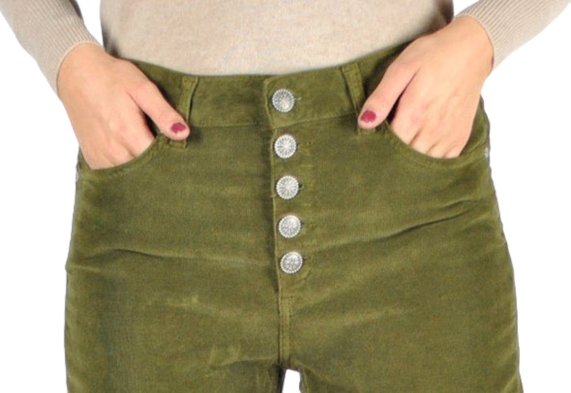 Dondup High-Waisted Olive Green Jeans