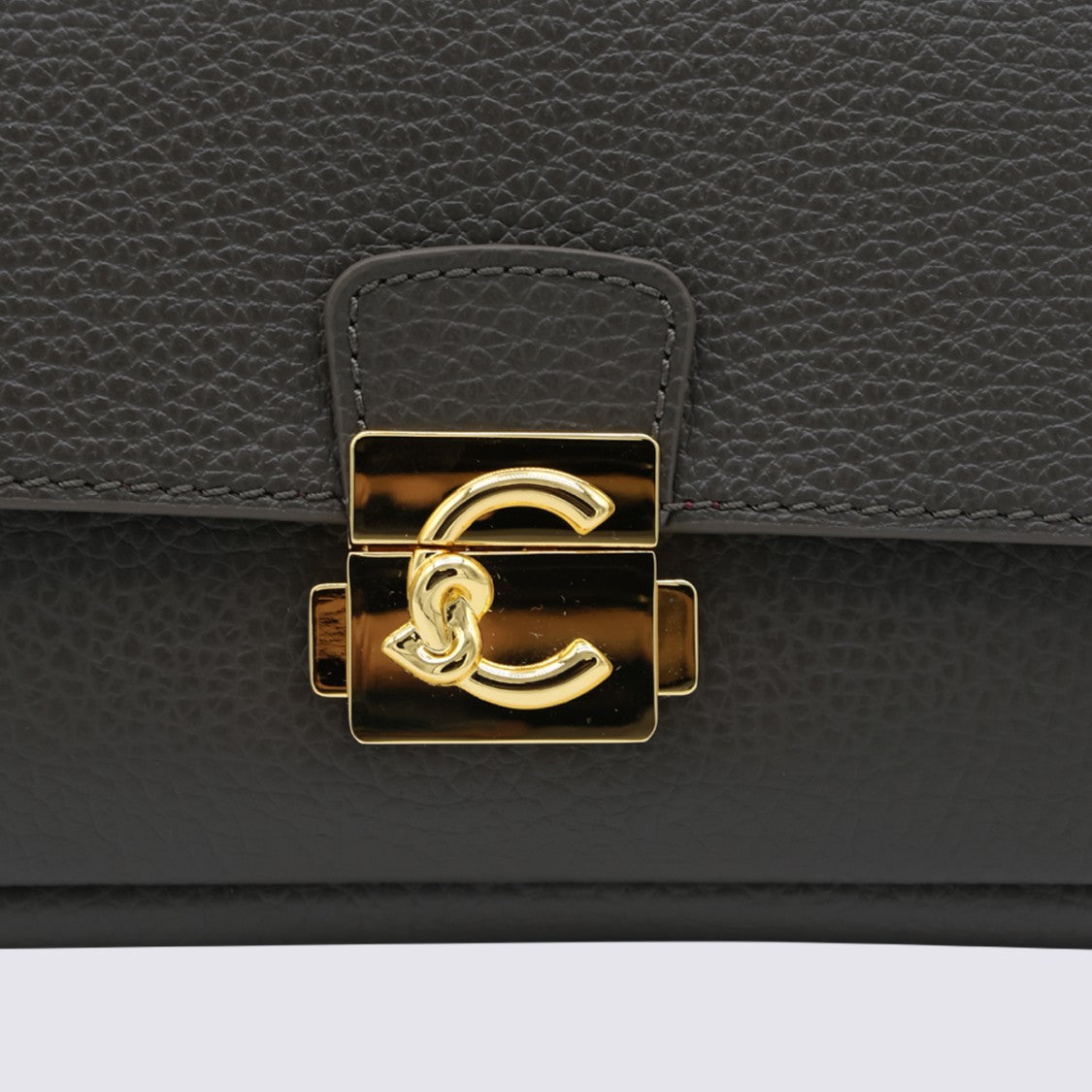 Coccinelle Pebbled Texture Crossbody Bag With Decorative Closure