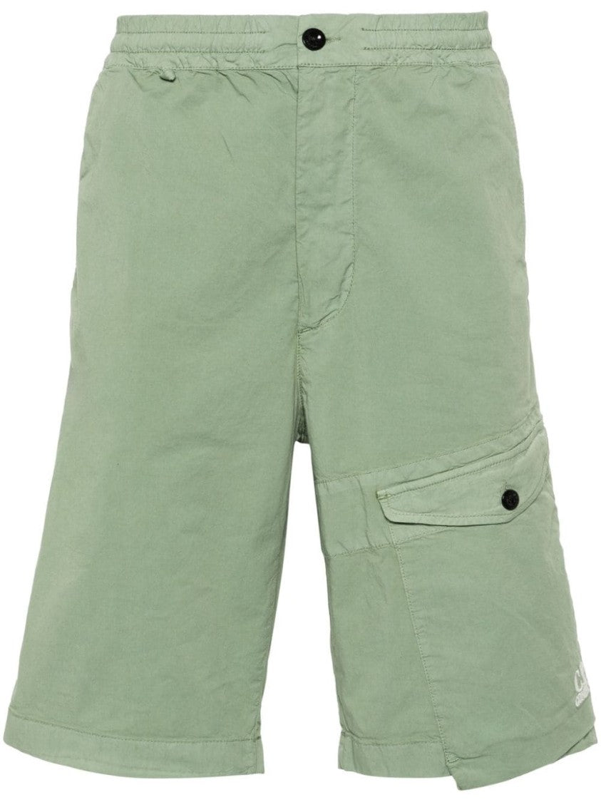 C.P. Company Sage Green Twill Stretch Shorts