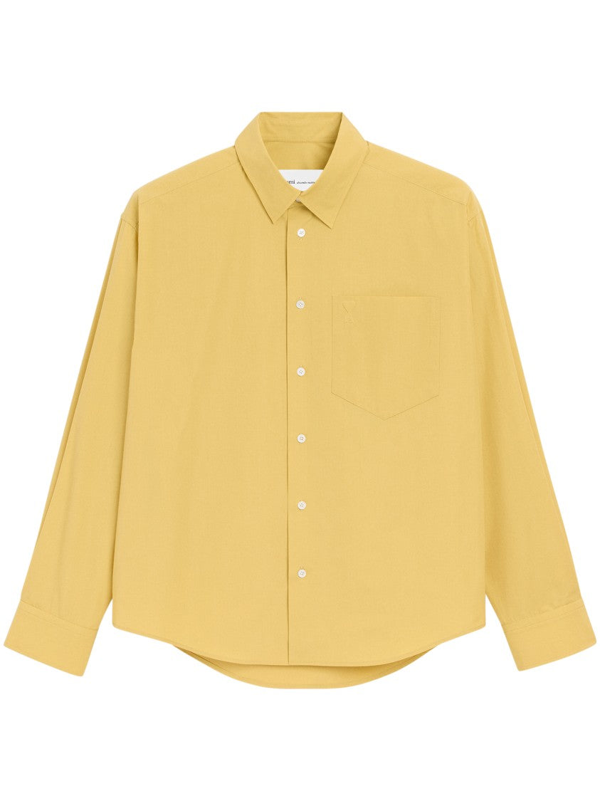 Ami Paris Boxy Long-Sleeve Shirt With Button-Down Collar