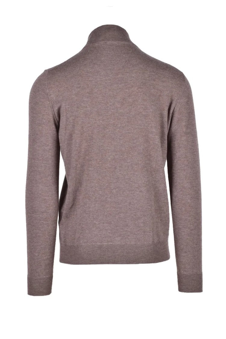 Fama Merino Wool Cardigan - Brown