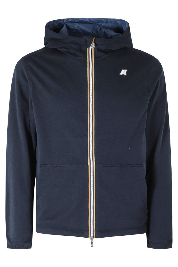 K-Way Blue Jake Double Interlock Reversible Hooded Cotton Jacket