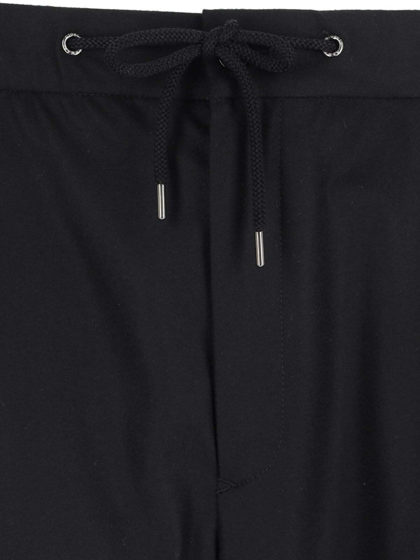 Giorgio Armani Black Cashmere Pants With Elasticized Waist