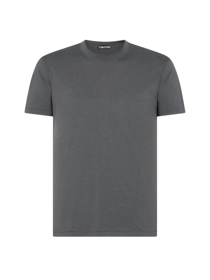 Tom Ford Dark Navy Short-Sleeve T-Shirt With Logo Embroidery