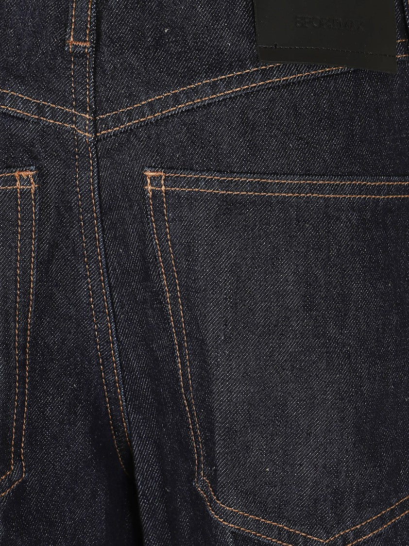 Max Mara Wide-Leg Denim Trousers With Vertical Stitching