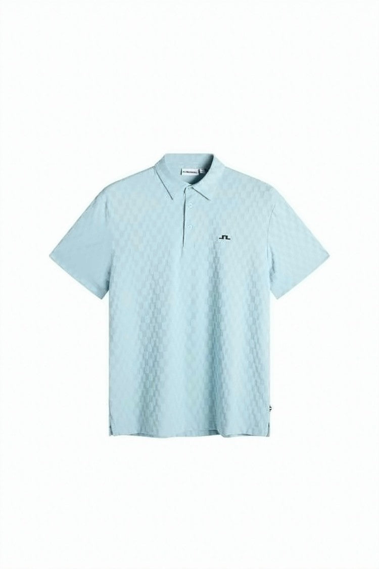 J Lindeberg Textured Short-Sleeved Polo Shirt With Embroidered Logo