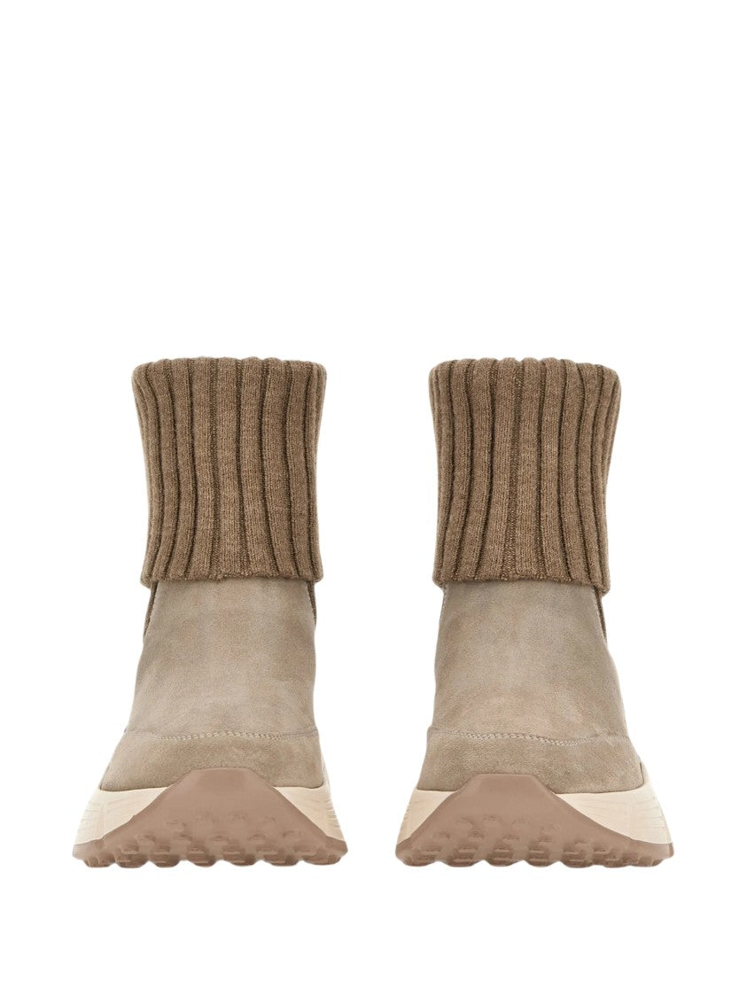 Hogan Scarpe Ribbed Knit Cuff Boots