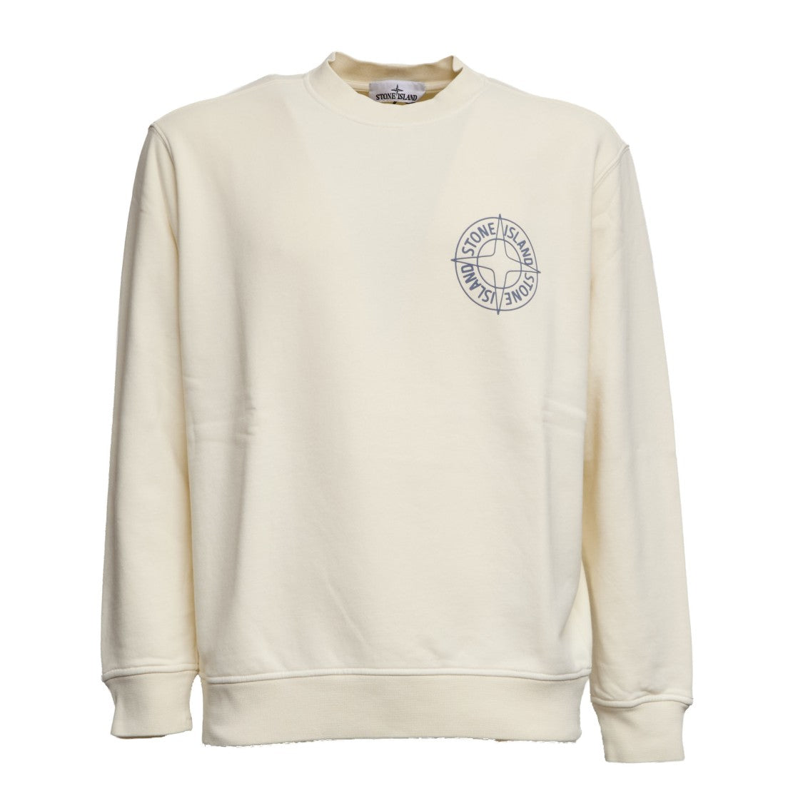 Stone Island Outline Compass Cotton Fleece Over Hoodie