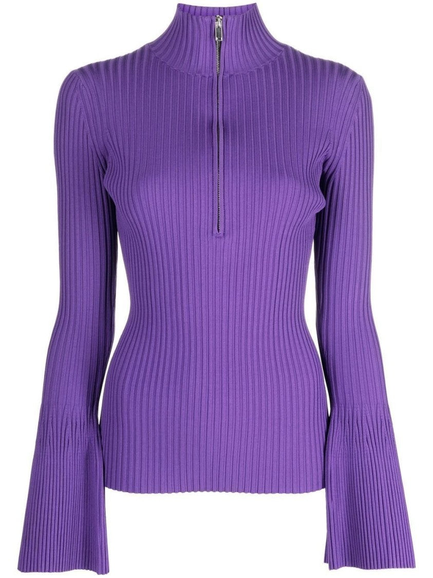 Proenza Schouler Viscose Rib Zip Sweater