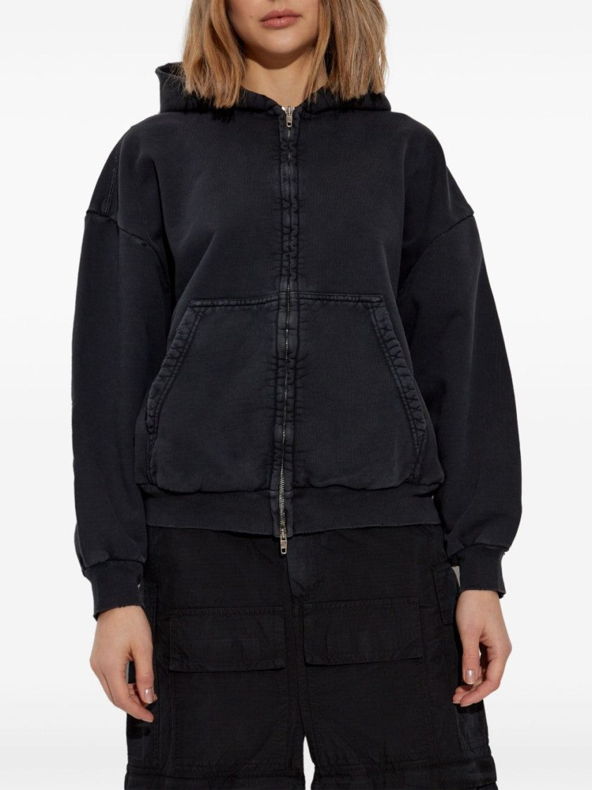 Balenciaga Washed Black Cotton Oversized Sweatshirt