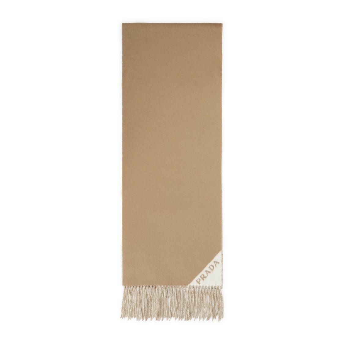 Prada Reversible Cashmere Scarf With Fringed Edges
