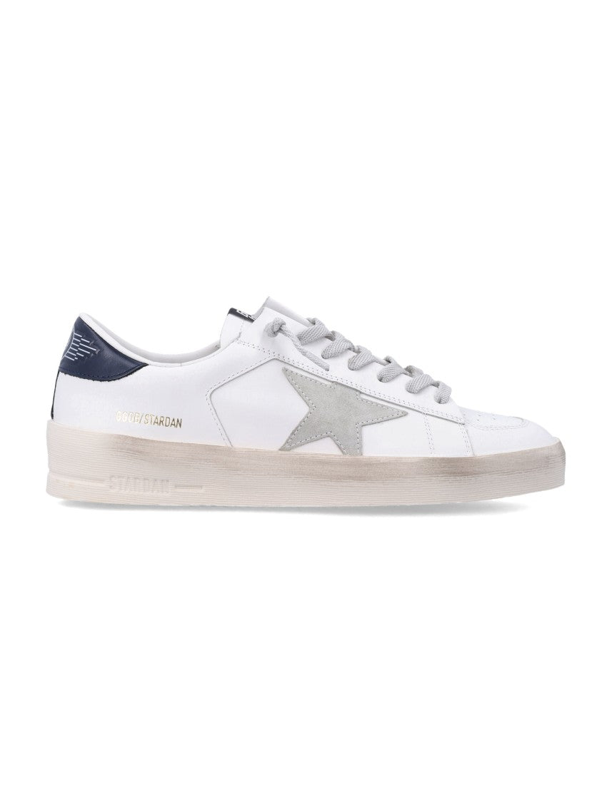 Golden Goose Stardan Vintage Leather Sneakers With Distressed Sole