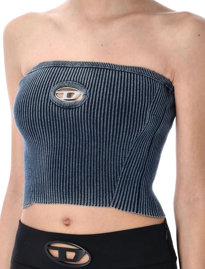 Diesel M-Clarksvillex-C Ribbed Strapless Crop Top