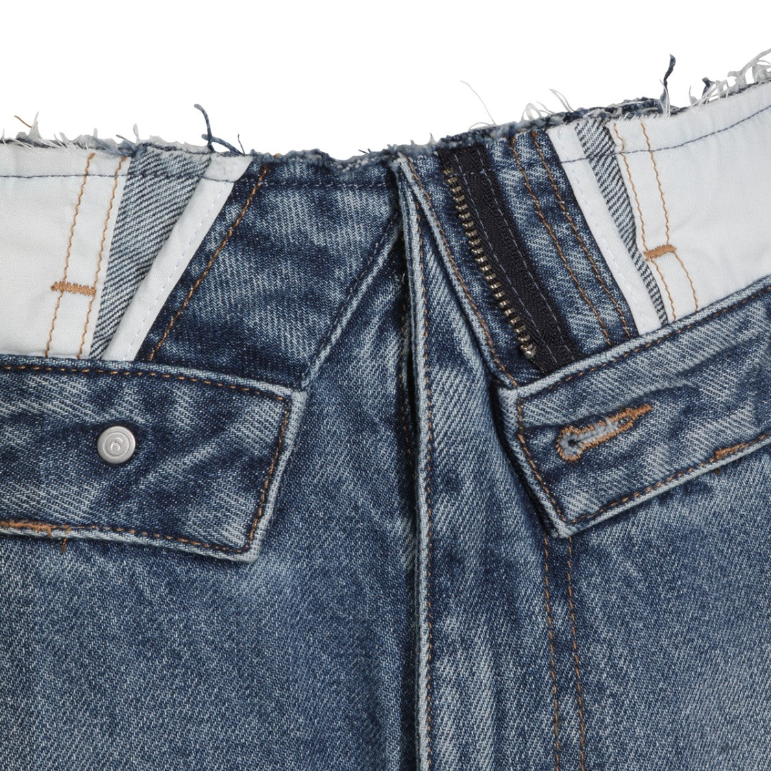Mm6 By Maison Margiela Straight-Leg Jeans With Raw Frayed Waistband