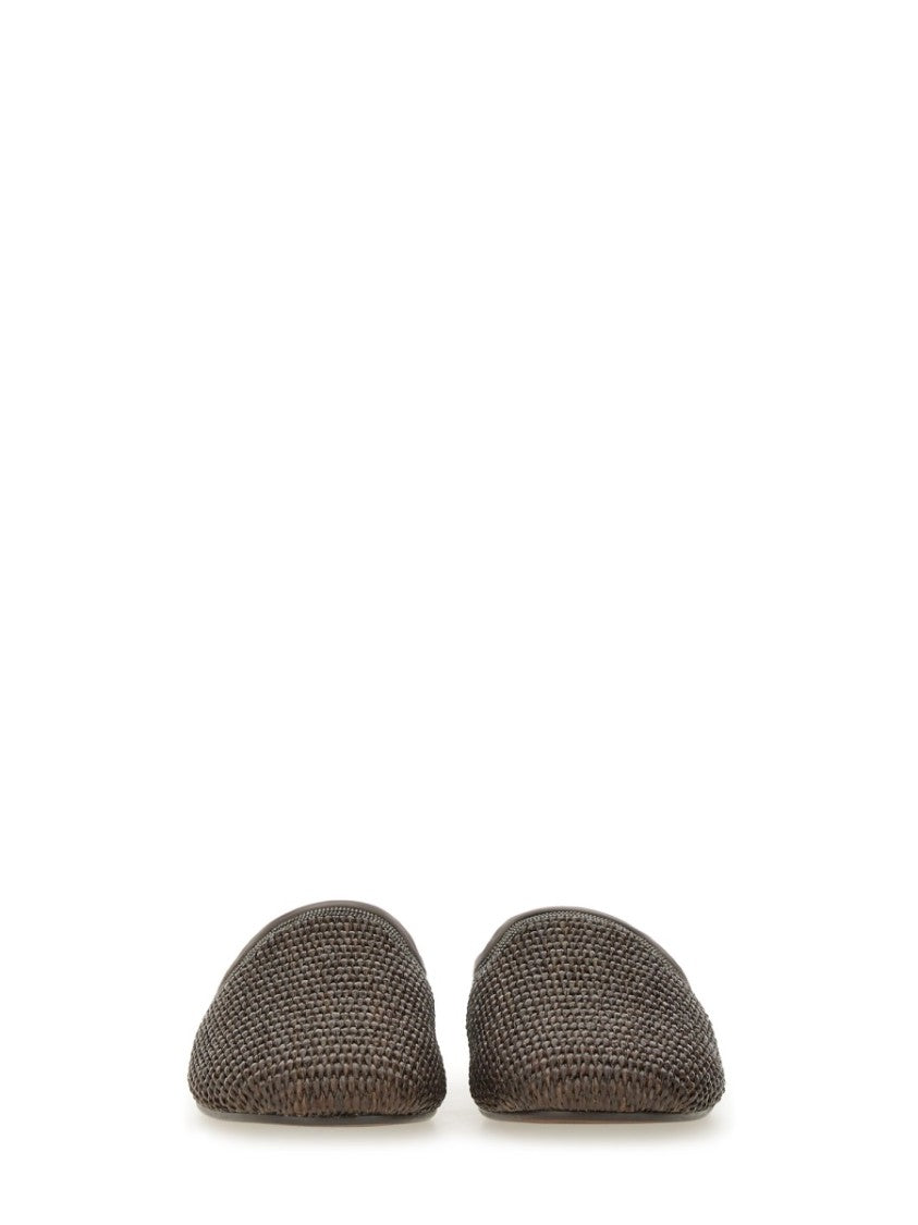 Brunello Cucinelli Techno Raffia Slipper