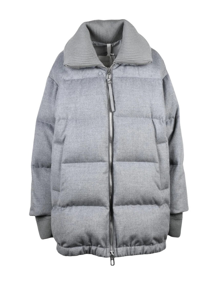 Duno Grey Wool-Blend Quilted Blanca Overcoat