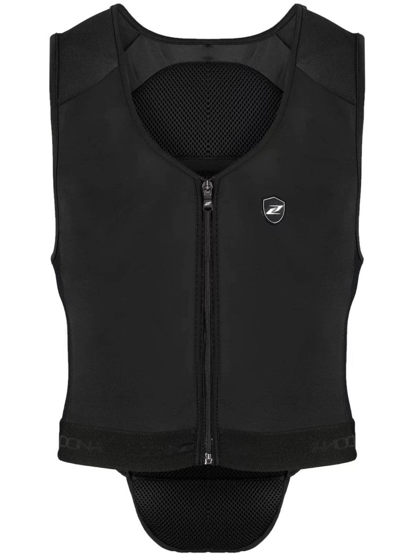 Zandona` Protective Black Sport Vest With Contoured Design And Ventilation