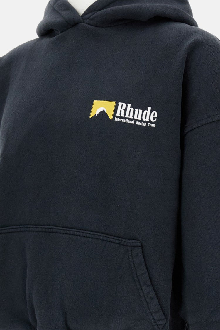 Rhude Loose-Fit Hooded Sweatshirt With Ribbed Cuffs