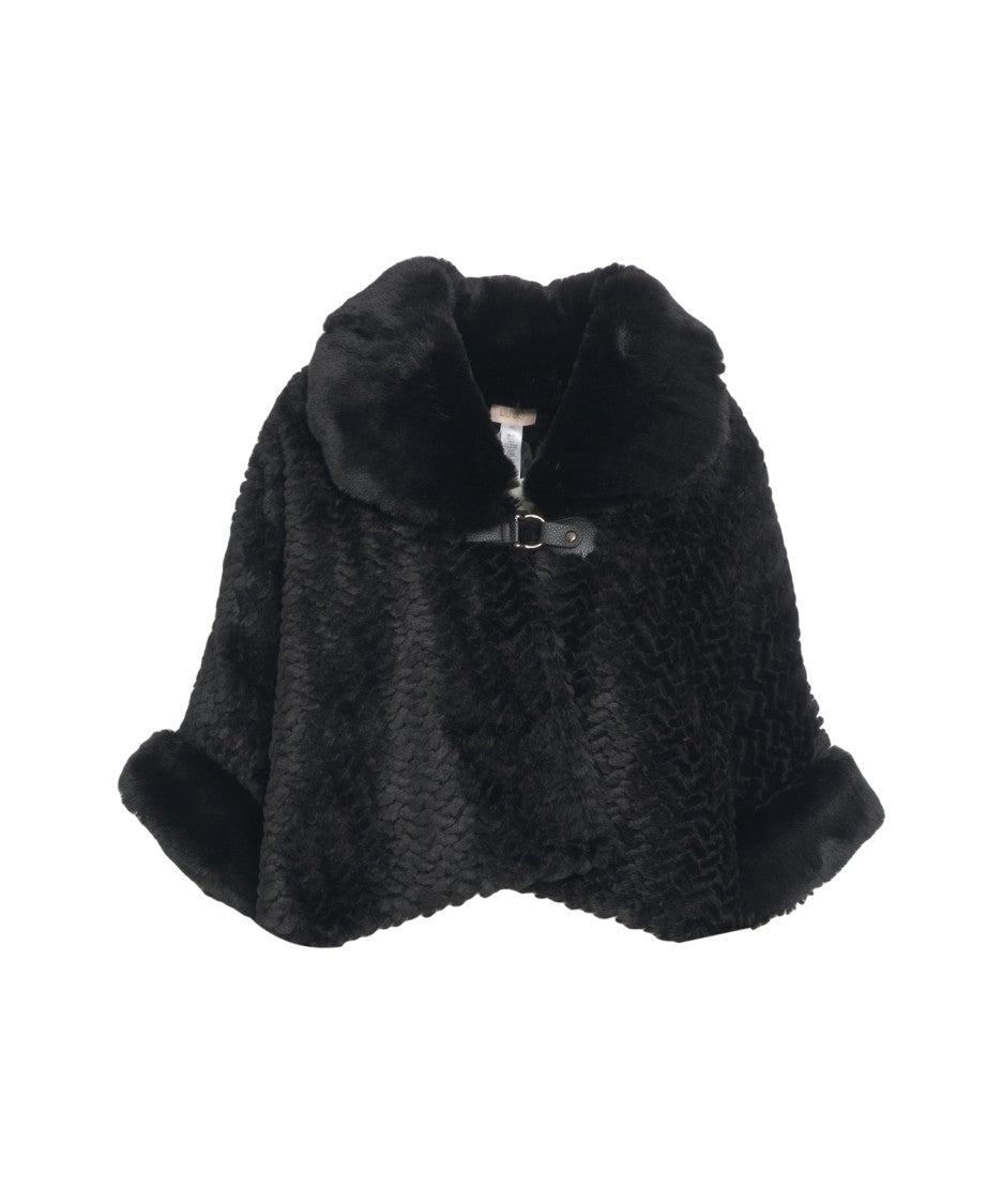 Liu Jo Faux Fur Cape With Wide Collar