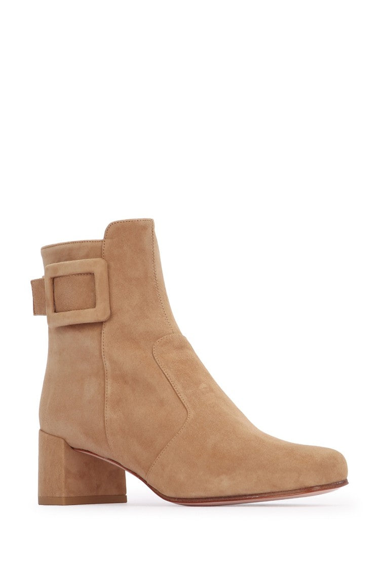 Roger Vivier Square-Toe Suede Bootie