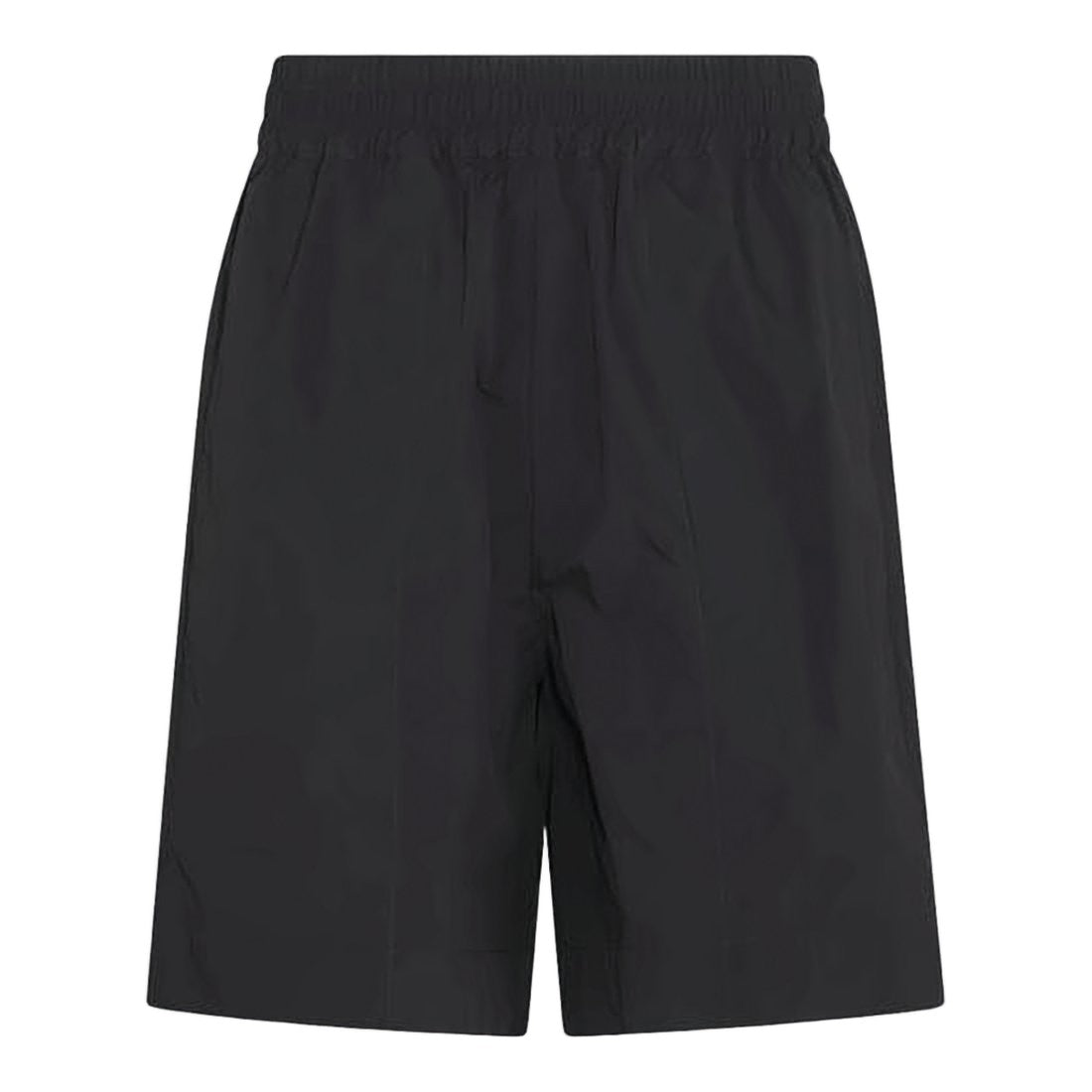 Studio Nicholson Straight-Cut Black Shorts With Elastic Waistband