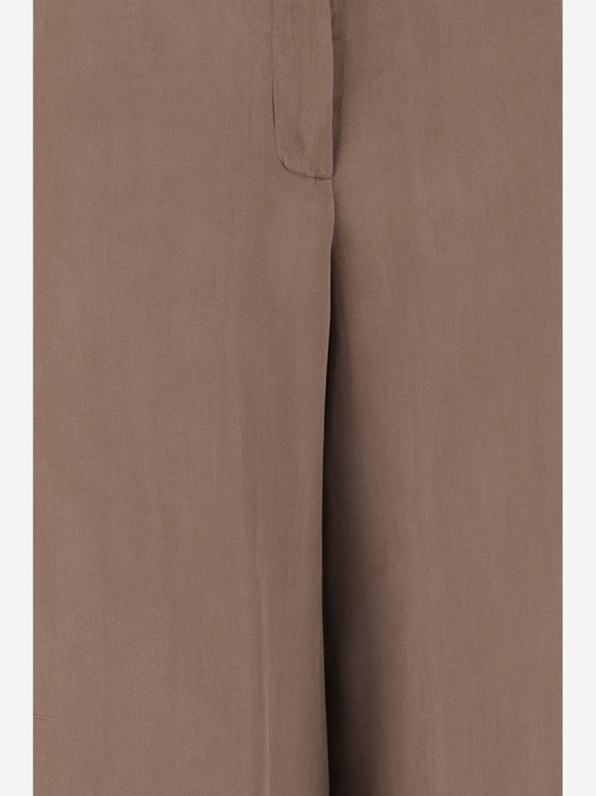 Blumarine Loose-Fit Gabardine Trousers With Concealed Closure