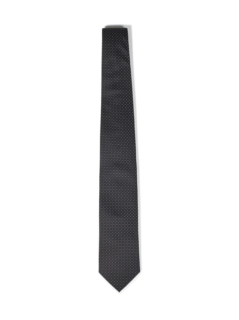 Franzese Collection Black Pure Como Jacquard Silk Tie