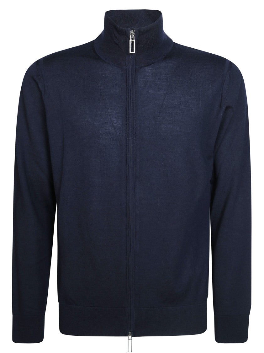 Paolo Pecora Minimalist Full-Zip High-Collar Cardigan