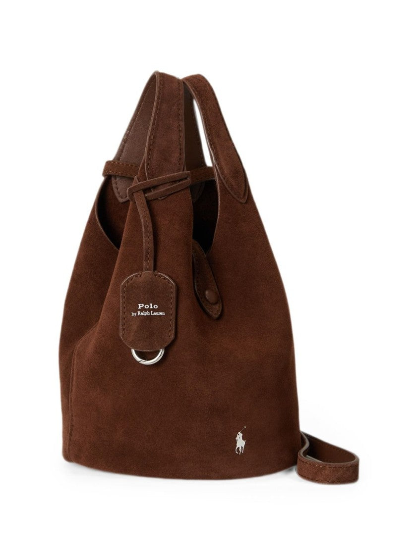 Polo Ralph Lauren Suede Tote Bag With Detachable Shoulder Strap