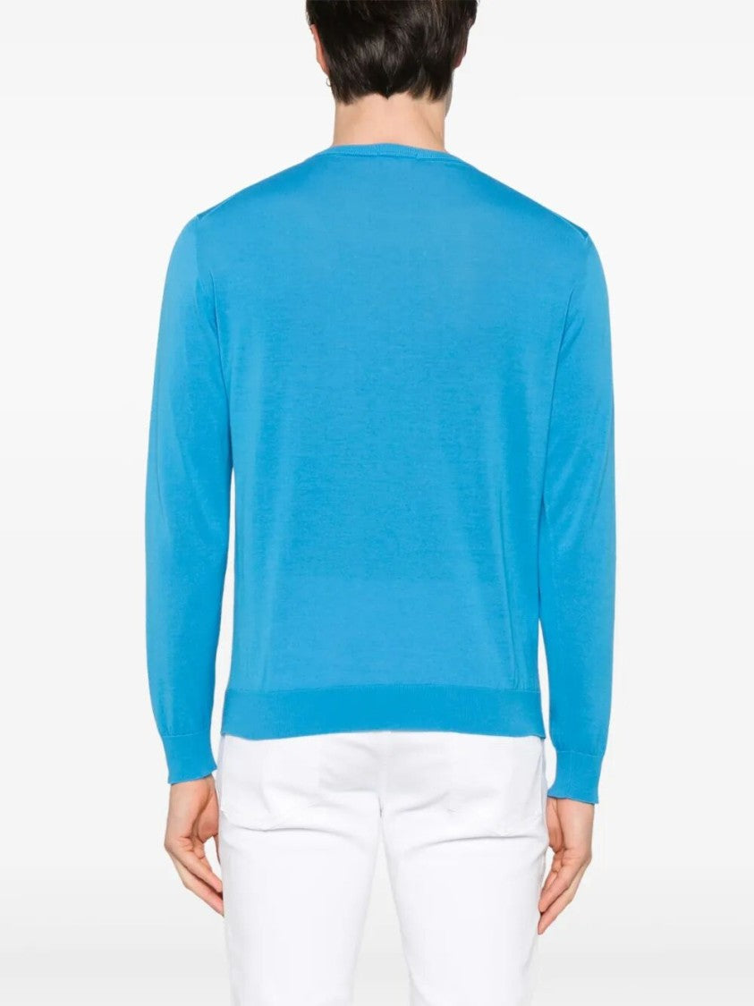 Drumohr Long Sleeve Crew-Neck Sweater In Cotton