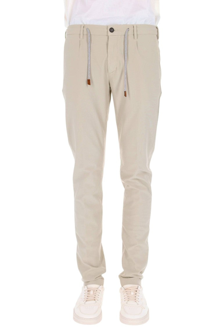 Eleventy Stretch Cotton-Silk Drawstring Joggers