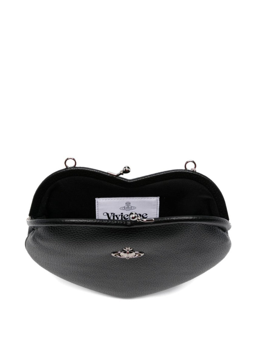 Vivienne Westwood Black Heart-Shaped Textured Leather Wallet