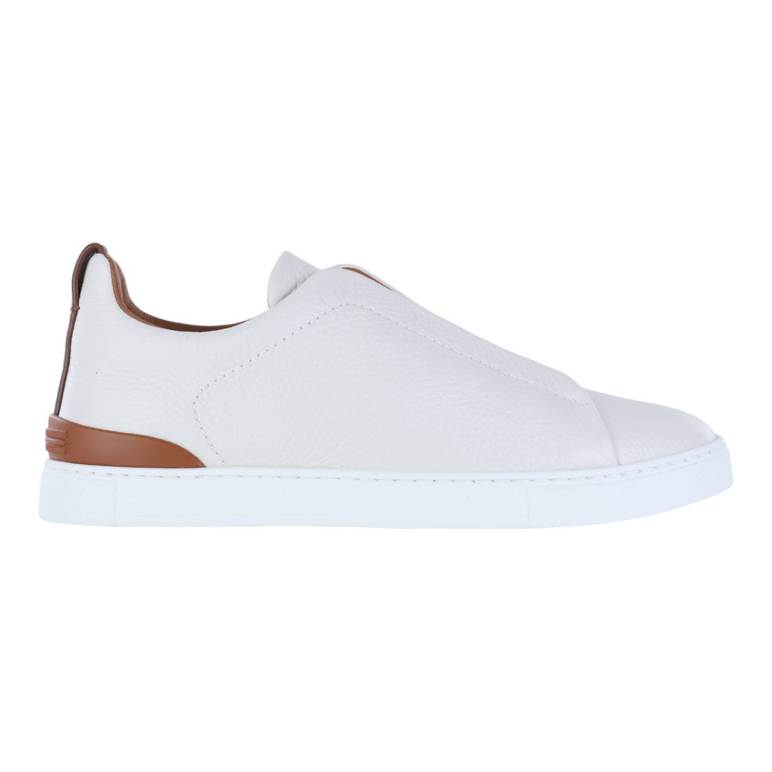 Zegna Low-Top Leather Sneakers With Textured Finish