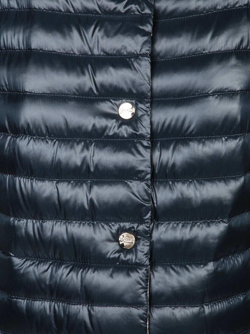 Herno Lightweight Quilted Grey Jacket With High Collar