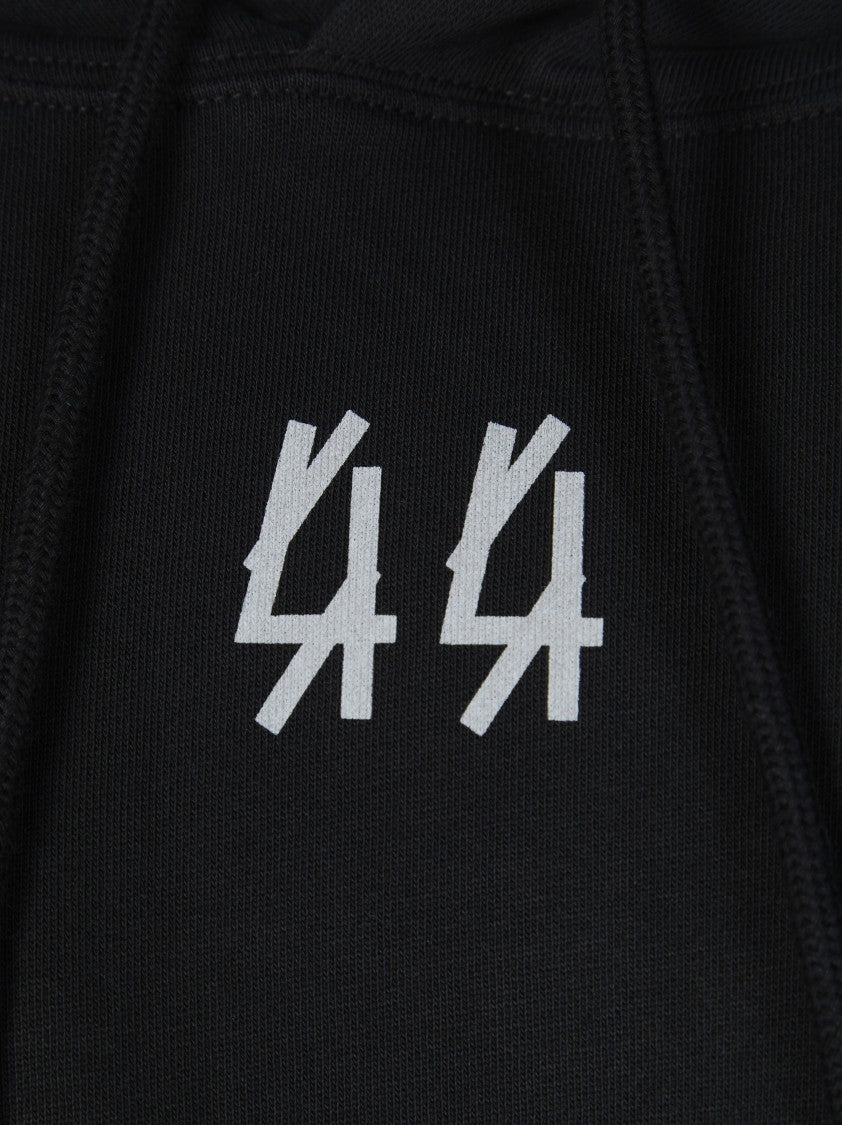 44 Label Group Black Logo Mini Cropped Hoodie