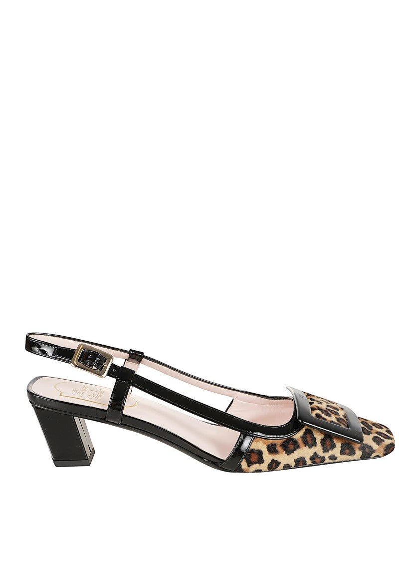 Roger Vivier Slingback Pumps In Leopard Print Pony Skin