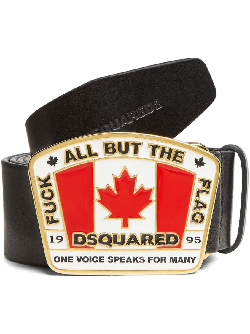 Dsquared2 Black Leather Belt