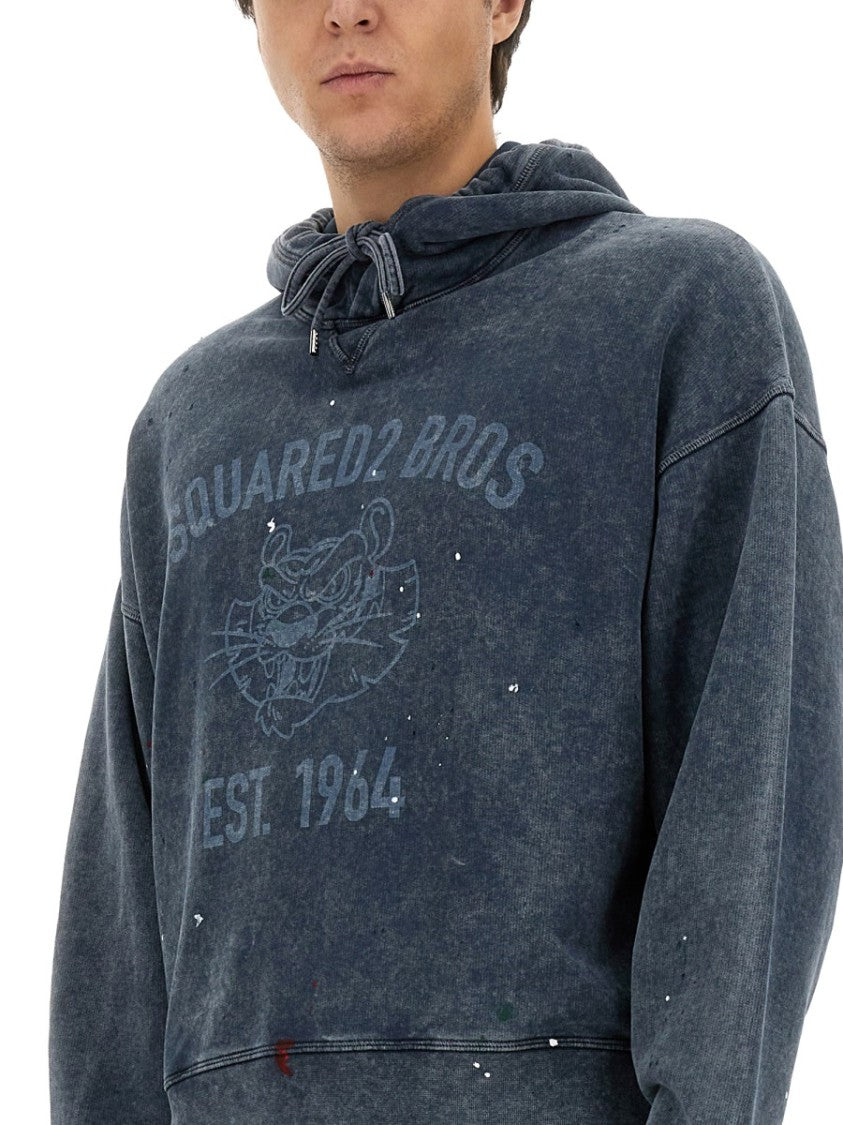 Dsquared2 Relaxed-Fit Grey Sweatshirt With Iconic Logo Print
