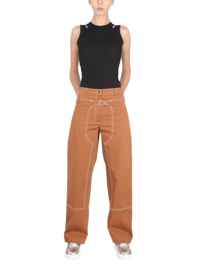 Stella Mccartney Wide-Leg Pants With Buckle Detail