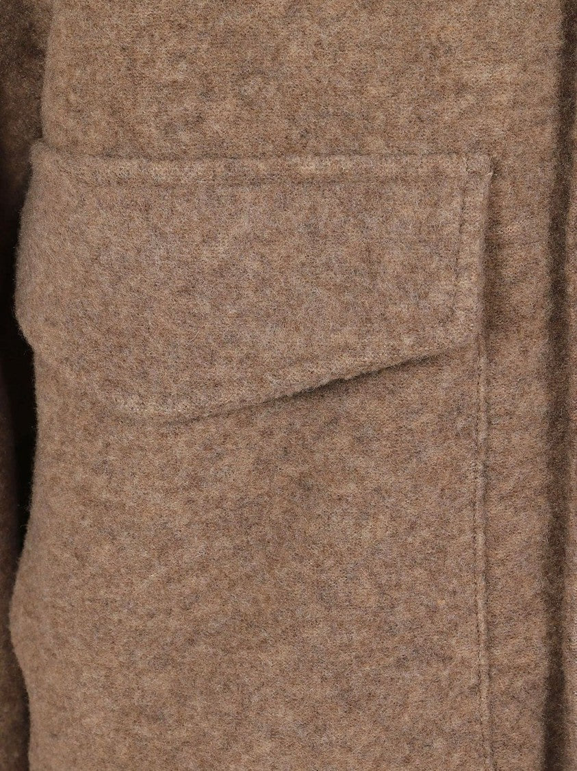 Dondup Grey Flap-Pocket Fleece Jacket