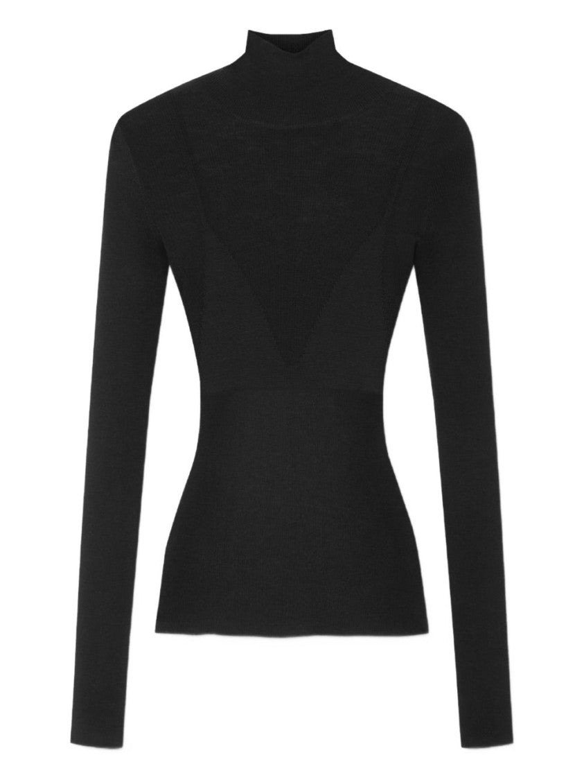 Versace Fitted Long-Sleeved Ribbed Knit Top