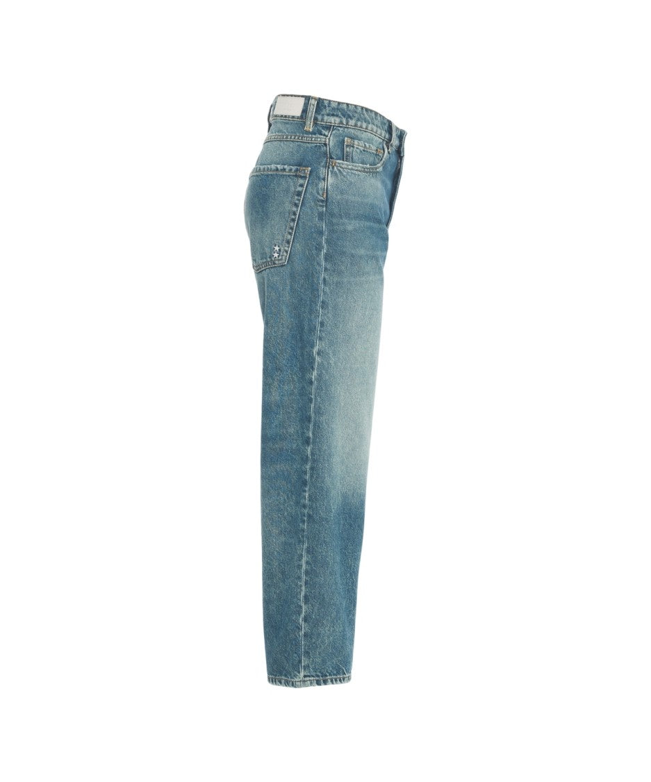Icon Denim Straight-Cut Denim Jeans With Vintage-Inspired Fading