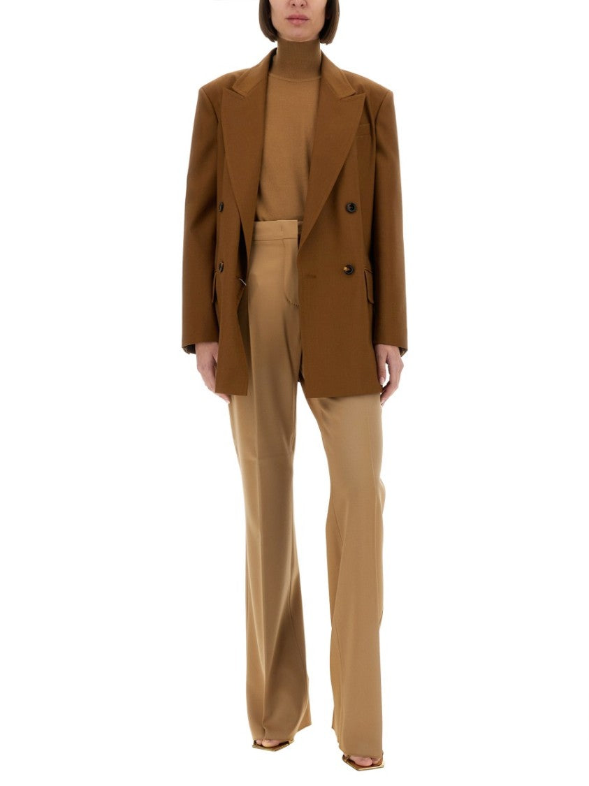 Max Mara Wool Blend Double-Breasted Jacket With Tailored Silhouette