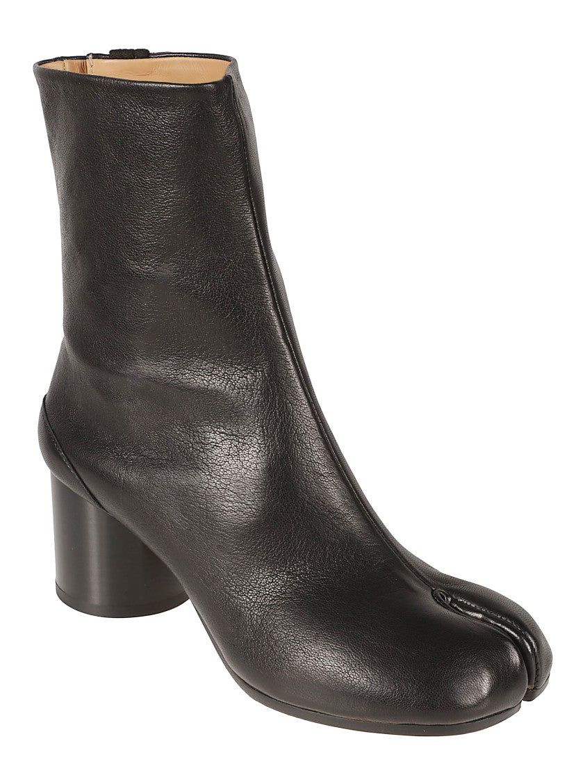 Maison Margiela Split-Toe Ankle Boots In Smooth Black Ovine Leather
