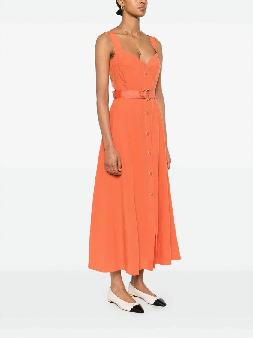 Liu Jo Terracotta Maxi Dress With Square Neckline