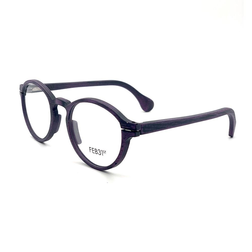 Feb31st Henry Viola Round Wooden Eyeglasses